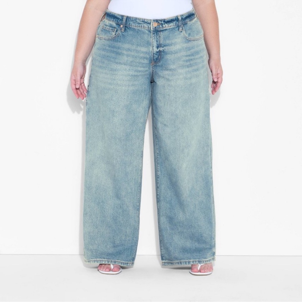 Women's Low-Rise Baggy Jeans - Wild Fable Medium Wash 2